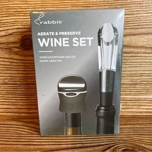 Rabbit Aerate & Preserve Wine Set Wine - Champagne Sealer Super Aerator NIP